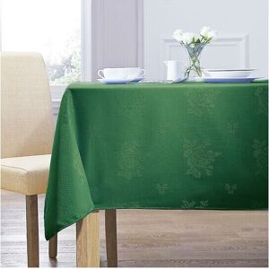 Homespace Direct - Damask Rose Tablecloth 54 Round For Dining Table Easycare - Forest Green