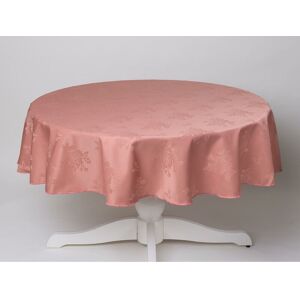 Homespace Direct - Damask Rose Tablecloth 54 Round For Dining Table Easycare - Pink