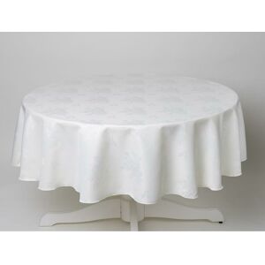 Homespace Direct - Damask Rose Tablecloth 54 Round For Dining Table Easycare - Ivory