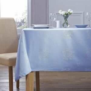 Homespace Direct - Damask Rose Tablecloth 54x90 Rectangle For Dining Table Easycare - Blue