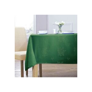 Homespace Direct - Damask Rose Tablecloth 54x90 Rectangle For Dining Table Easycare - Forest Green