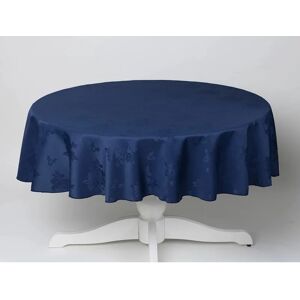 Homespace Direct - Damask Rose Tablecloth 54x90 Rectangle For Dining Table Easycare - Navy