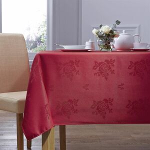 Homespace Direct - Damask Rose Tablecloth 54x90 Rectangle For Dining Table Easycare - Red