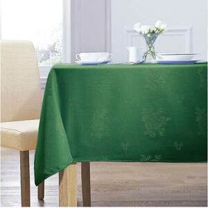 Homespace Direct - Damask Rose Tablecloth 70x90 Rectangle For Dining Table Easycare - Forest Green