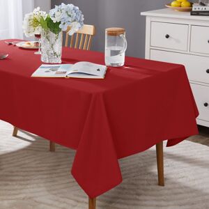 DECONOVO Red Table Cloth Party, Waterproof Tablecloth for Christmas, Home Decoration Thicker Fabric Table Cloth for Kitchen Table, 132x229cm(52x90inch), Red