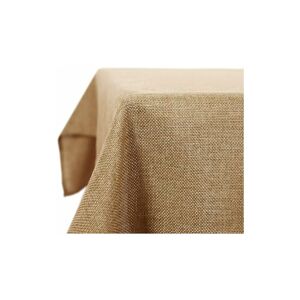 Christmas Decorations Faux Linen Rectangle Water Resistant Table Cloth for Dinning 59x95in(150x240cm) Golden Brown - Golden Brown - Deconovo