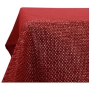 Deconovo - Christmas Decorations Rectangle Faux Linen Table Cloth Water Resistant Tablecloth for Wedding 59x118in(150x300cm) Red - Red