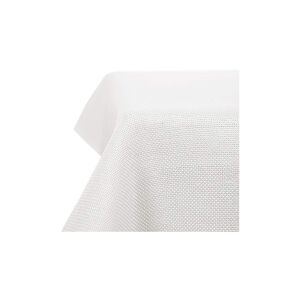Home Decoration Faux Linen Table Cover Wipeable Table Cloth for Garden Table 59x79in(150x200cm) White - White - Deconovo