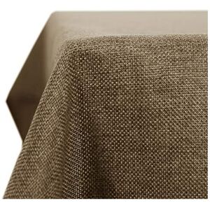 Faux Linen Table Cover Wipeable Square Water Resistant Tablecloth for Party 51x51in(130x130cm) Taupe - Light Brown - Deconovo