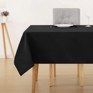 Home Decorative Oxford Fabric Water Resistant Tablecloths Square Tablecloth Wipe Clean Tablecloth for Children 59x59in(150x150cm) - Black - Deconovo