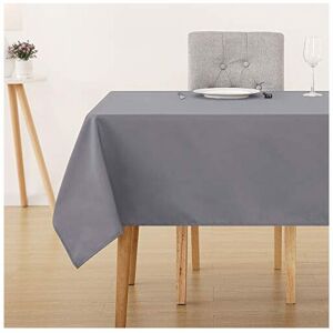 Deconovo Home Decorative Oxford Wipeable Tablecloth Rectangle Water Resistant Tablecloth for Chipboard Table 130x280cm(51x110in) Grey - Grey