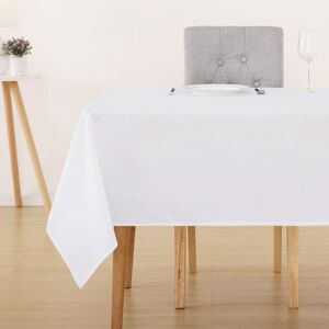 Deconovo Christmas Decorations Home Decorative Oxford Wipeable Tablecloth Rectangle Water Resistant Tablecloth for Party 130x130cm(51x51in) White