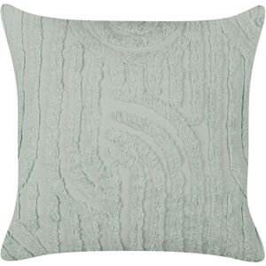 Beliani - Decorative Throw Cushion 45 x 45 cm Cotton Abstract Pattern Polyester Filling Mint Green Tellima - Green