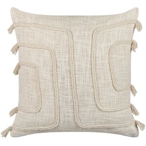 Beliani - Decorative Throw Cushion Abstract Pattern 45x45cm Beige Pleione - Beige