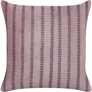 Beliani - Decorative Velvet Block Printed Striped Throw Pillow 45x45 cm Pink Agapanthus - Pink