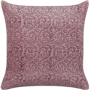 Beliani - Decorative Velvet Block Printed Throw Pillow Floral Pattern 45x45 cm Pink Romneya - Pink