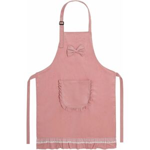 Denuotop - Women's 2-Layer Cotton Cooking Apron with Adjustable Neck Strap and Large Pocket Personalized Apron for Barbecue Cooking Cleaning Workshop