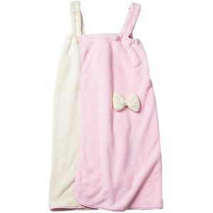 PESCE Double color-block bow tube top bath skirt suspender bath skirt Women's Bath/Shower Wrap Towel Dress beige + pink