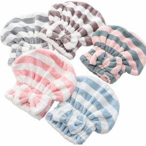 Héloise - Dry Hair Hat, 5pcs Cute Bowknot Hair Towel Super Absorbent Microfiber Towel for Women Girl Kids