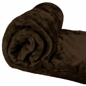 ASAB Large Throw Over Bed Sofa Warm Fleece Throw Blanket Soft Luxury 200cm BROWN - Java