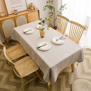 Groofoo - Floral Pattern Polyester Jacquard Tablecloth, Spill-Proof and Wrinkle-Proof Soft for Kitchen Table Decoration Tablecloth - Khaki /90x150