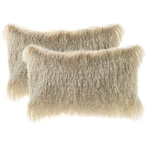 Hulala Home - Frances Sparkle Shaggy Trim Pillow Cover set of 2 Faux Fur Fluffy Cushion Covers Soft Throw Pillow Case 55 33 Decorative Plush