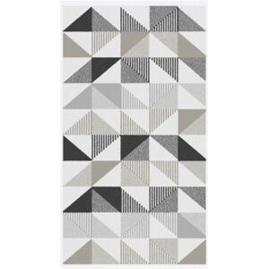 Fusion - Hendra Geometric Jacquard 100% Cotton 550gsm Bath Towel, Monochrome