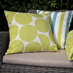 Ingo Geometric Print Outdoor Filled Cushion, Pink/Green, 43 x 43 Cm - Fusion