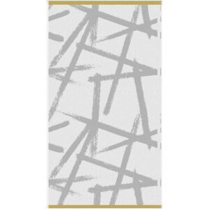 Fusion - Leda Jacquard 100% Cotton 550gsm Bath Towel, Grey/Ochre