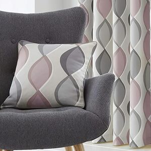 Lennox 100% Cotton Piped Filled Cushion, Grey/Blush, 43 x 43 Cm - Fusion