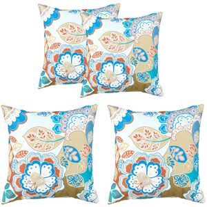 Gardenista - Outdoor Flowers Printed Cushions for Garden Decoration, Water Resistant Polyester Removable Covers with Hollowfibre Filled Back Cushion