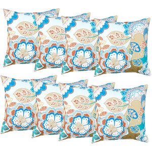 Gardenista - Outdoor Flowers Printed Cushions for Garden Decoration, Water Resistant Polyester Removable Covers with Hollowfibre Filled Back Cushion