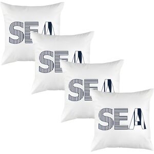 Gardenista - Outdoor Printed Cushions for Garden Decoration, Water Resistant Polyester Removable Covers with Hollowfibre Filled Back Cushion - Marina