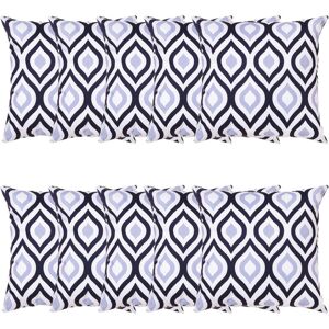 Gardenista - Outdoor Scatter Cushions, Ready Filled Printed Pillows 45x45cm, Soft Cotton Square Pillows for Garden Decoration - Black/Grey (10pk)