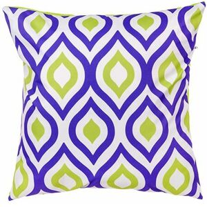 Gardenista - Outdoor Scatter Cushions, Ready Filled Printed Pillows 45x45cm, Soft Cotton Square Pillows for Garden Decoration - Purple/Lime