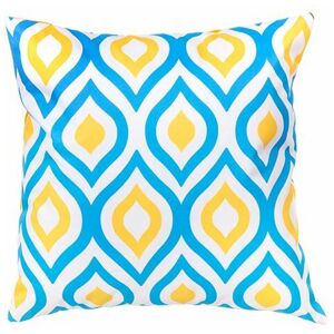 Gardenista - Outdoor Scatter Cushions, Ready Filled Printed Pillows 45x45cm, Soft Cotton Square Pillows for Garden Decoration - Blue/Yellow