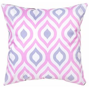 Gardenista - Outdoor Scatter Cushions, Ready Filled Printed Pillows 45x45cm, Soft Cotton Square Pillows for Garden Decoration - Pink/Grey