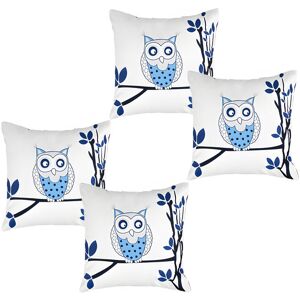 Gardenista - Outdoor Owls Printed Cushions for Garden Decoration, Water Resistant Polyester Removable Covers with Hollowfibre Filled Back Cushion