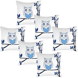 Gardenista - Outdoor Owls Printed Cushions for Garden Decoration, Water Resistant Polyester Removable Covers with Hollowfibre Filled Back Cushion