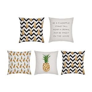 Garden Scatter 18 x 18 Outdoor Furniture Cushion, 5pc Set Pineapple Pattern (Cover Only) - Gardenista