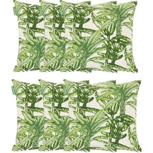 GARDENISTA Outdoor Scatter Cushions, Ready Filled Water Resistant Printed Pillows 45x45cm, Soft Cotton Square Pillows for Garden Decoration - Fern (6pk)