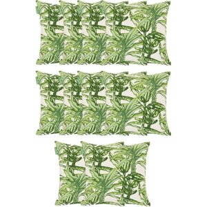 GARDENISTA Outdoor Scatter Cushions, Ready Filled Water Resistant Printed Pillows 45x45cm, Soft Cotton Square Pillows for Garden Decoration - Fern (10pk)