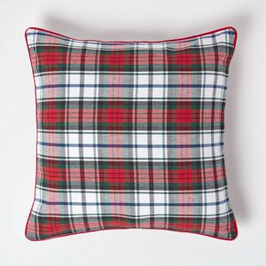 Homescapes - Cotton Macduff Tartan Cushion Cover, 60 x 60 cm - Red