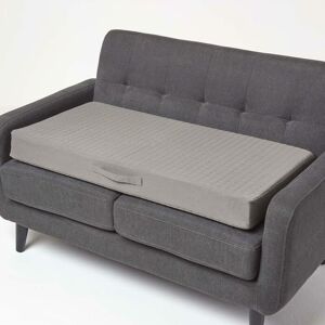 HOMESCAPES Grey Cotton Orthopaedic Foam 2 Seater Booster Cushion - Charcoal Grey