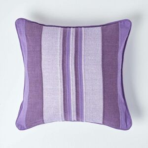 Homescapes - Cotton Striped Mauve Cushion Cover Morocco , 60 x 60 cm - Purple