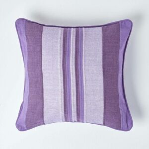 Homescapes - Cotton Striped Mauve Cushion Cover Morocco , 45 x 45 cm - Purple