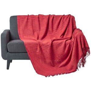 HOMESCAPES Nirvana Slub Cotton Orange Throw, 225 x 255 cm - Orange