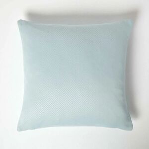 Homescapes - Pastel Blue Herringbone Chevron Cushion Cover - 0