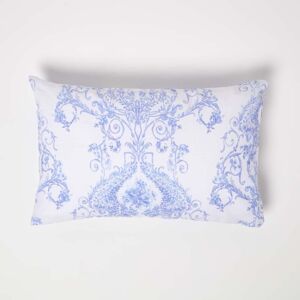 Homescapes - Blue French Toile Patterned Rectangular Cushion, 50 x 30 cm - Blue