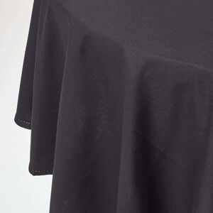 Homescapes - Black Cotton Round Tablecloth 180 cm - Black